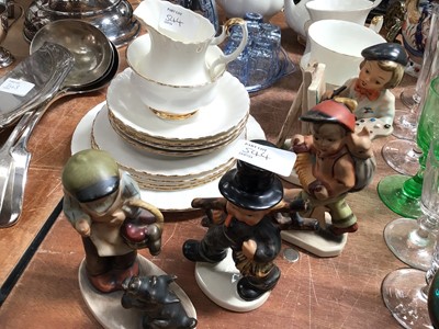 Lot 544 - Royal Albert Val D'or pattern teaware together with an Art Deco liqueur set and four Hummel figures.