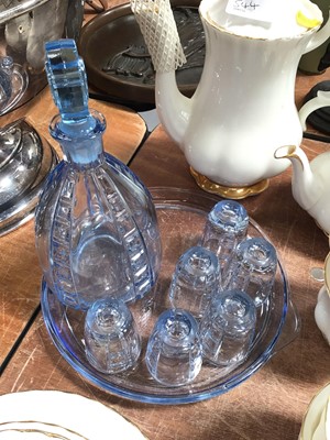 Lot 544 - Royal Albert Val D'or pattern teaware together with an Art Deco liqueur set and four Hummel figures.