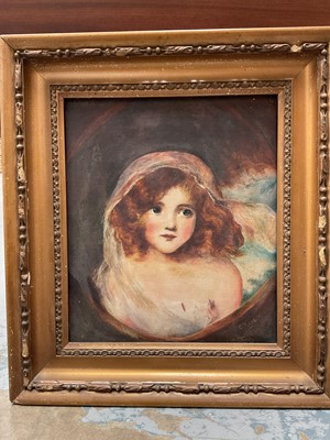 Lot 741 - English School, oil on canvas, portrait of a girl, framed, 32cm x 27cm