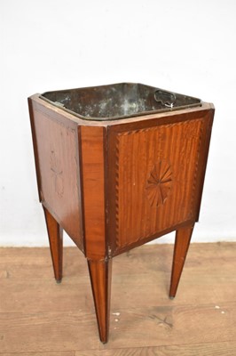 Lot 1237 - Sheraton style satinwood and patera inlaid jardinière stand