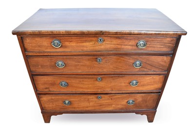 Lot 1315 - George III mahogany chest of four long graduated drawers