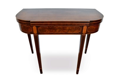 Lot 1316 - Regency mahogany and satinwood inlaid tea table