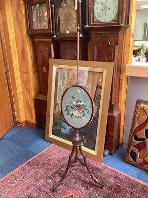 Lot 1394 - 19th century mahogany pole screen