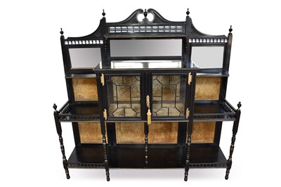 Lot 1209 - Late 19th century ebonised display cabinet, in the aesthetic style