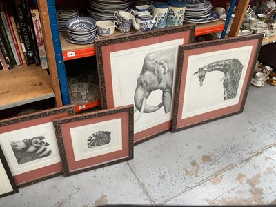 Lot 558 - Group of limited edition black and white prints of animals