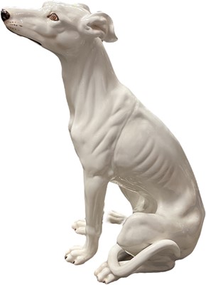 Lot 762 - Large ceramic model of a dog, 76cm high