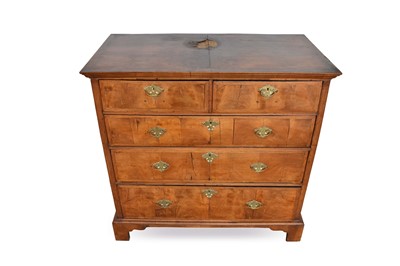 Lot 1246 - George I walnut crossbanded chest