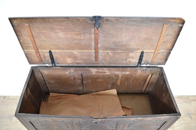 Lot 1347 - 17th century carved oak coffer