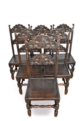 Lot 1349 - Set of six 17th century Derbyshire chairs