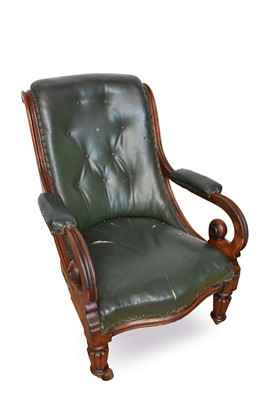 Lot 1351 - William IV upholstered library chair