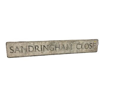 Lot 85 - Sandringham Close aluminium street sign, 142.5 x 23cm