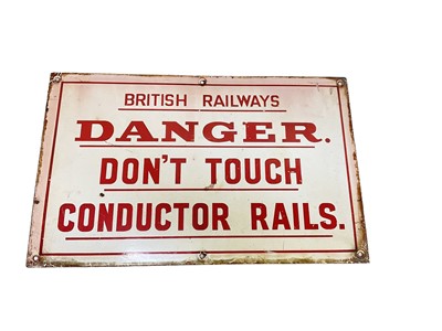 Lot 76 - Original British Railways enamel Danger sign, 51 x 32cm.