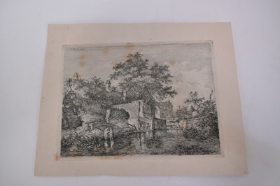 Lot 1221 - John Crome (1768-1821) etching - 'Front of the New Mids', as issued by Mrs Crome 1834 in an edition of 60, on chine collée laid onto wove, 22cm x 30cm, unframed