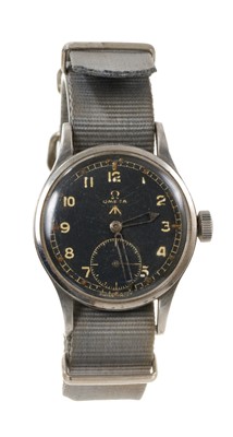Lot 523 - WWII Omega Military ‘dirty dozen’ wristwatch