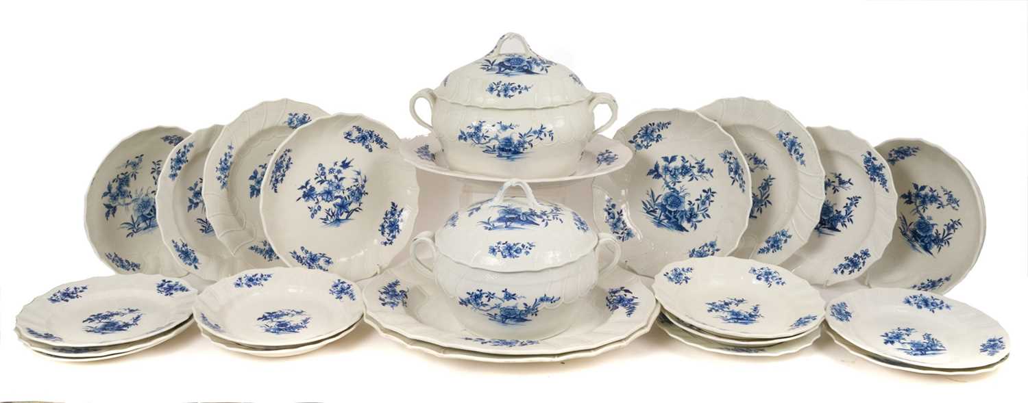 Lot 63 - Very extensive service of late 18th century blue and white Tournai porcelain, approximately 160 pieces