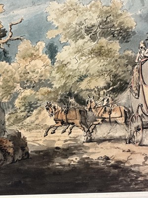 Lot 1232 - Thomas Girtin (1775-1802) watercolour - The Dover mail coach