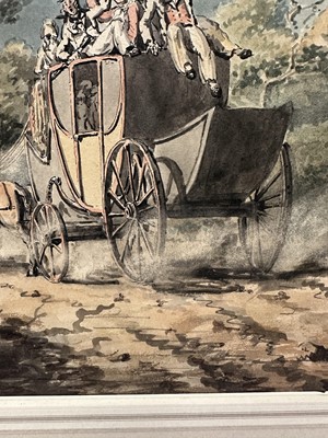 Lot 1232 - Thomas Girtin (1775-1802) watercolour - The Dover mail coach