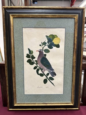 Lot 1230 - Rare set of five 19th century Calcutta Company School watercolours depicting birds and foliage