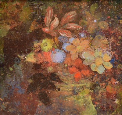 Lot 35 - David Hutter (1930-1990) oil on board - Still Life of Wild Flowers, 20cm x 22cm, framed