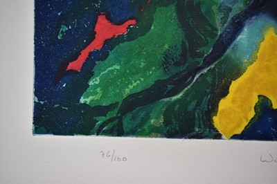 Lot 1228 - *John Hubbard (1931-2017) lithograph - Water Garden, signed and dated 1991, 76/100, 62cm x 56cm, unframed
