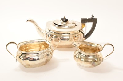 Lot 317 - 1920s silver three piece tea set