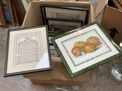 Lot 770 - Large quantity of pictures, including framed fruit prints, framed architectural prints, 1984 Olympic Games poster, etc