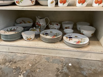 Lot 772 - Extensive service of Royal Worcester Evesham pattern tea and dinner ware, complete with matching glasses