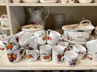 Lot 772 - Extensive service of Royal Worcester Evesham pattern tea and dinner ware, complete with matching glasses