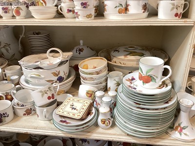 Lot 772 - Extensive service of Royal Worcester Evesham pattern tea and dinner ware, complete with matching glasses