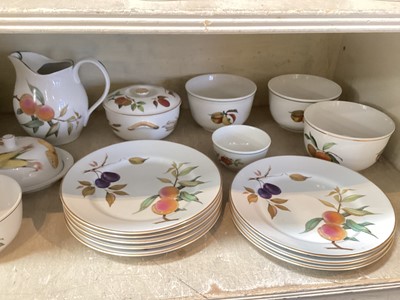 Lot 772 - Extensive service of Royal Worcester Evesham pattern tea and dinner ware, complete with matching glasses