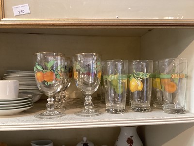 Lot 772 - Extensive service of Royal Worcester Evesham pattern tea and dinner ware, complete with matching glasses