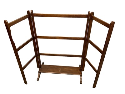 Lot 1426 - Antique mahogany folding towel rail