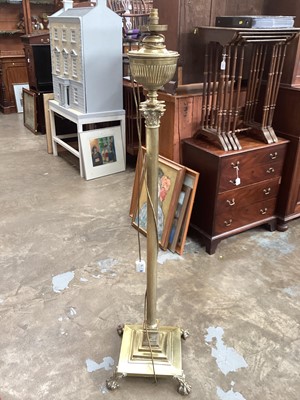 Lot 1427 - Victorian brass standard lamp