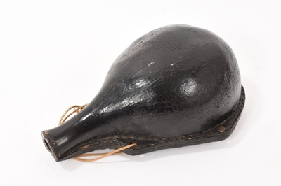 Lot 854 - 17th / 18th century leather bottle shaped flask