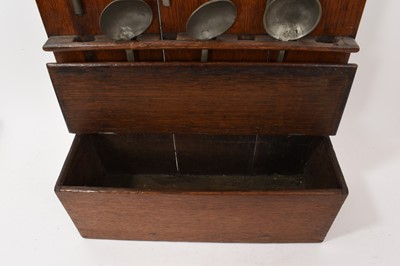 Lot 856 - 19th century spoon rack with pewter spoons