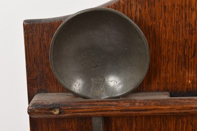Lot 856 - 19th century spoon rack with pewter spoons