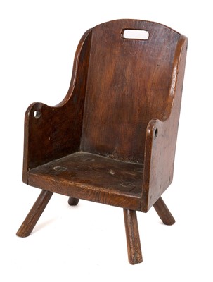 Lot 1370 - 19th century Welsh oak child's chair