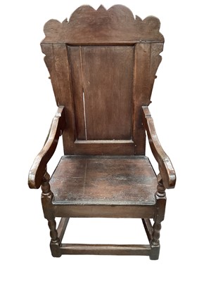 Lot 1207 - 17th century oak wainscot chair