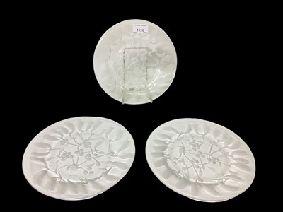 Lot 1126 - Three Lalique Gui Mistletoe plates