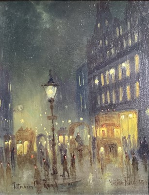 Lot 147 - Victor Reid (early 20th century) pair of oils on board, London street scenes