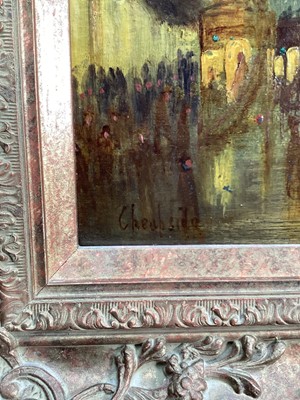 Lot 147 - Victor Reid (early 20th century) pair of oils on board, London street scenes