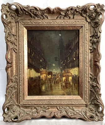 Lot 147 - Victor Reid (early 20th century) pair of oils on board, London street scenes