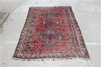 Lot 1553 - Large Eastern rug centred by three conjoined...