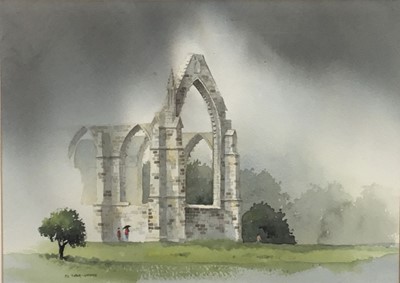 Lot 320 - Paul Talbot-Greaves, watercolour of Bolton Abbey (featured on Channel 4's Watercolour Challenge in 1998) 27cm x 38cm, glazed frame