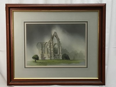 Lot 320 - Paul Talbot-Greaves, watercolour of Bolton Abbey (featured on Channel 4's Watercolour Challenge in 1998) 27cm x 38cm, glazed frame
