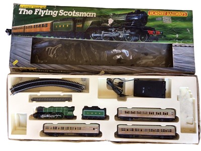 Lot 1831 - Hornby OO Gauge "The Flying Scotsman" train set with LNER 4-6-2 Flying Scotsman locomotive and tender 4472, two LNER composite & one brake coach and accessories, box R778, plus "The Western...