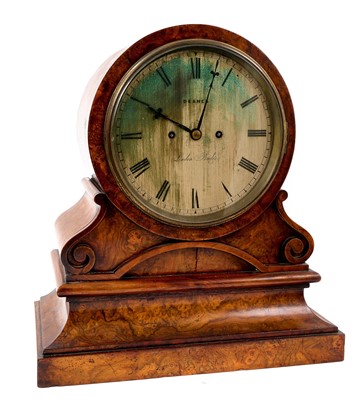 Lot 810 - Good mid 19th century burr walnut bracket clock, by Deanes, London Bridge