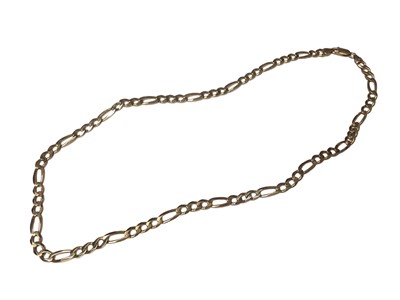 Lot 99 - 9ct gold flat curb link chain, 55cm long