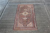 Lot 1557 - Tribal rug, with allover angular branchwork,...