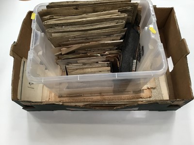 Lot 1452 - Box of vellum indentures together with early newspapers